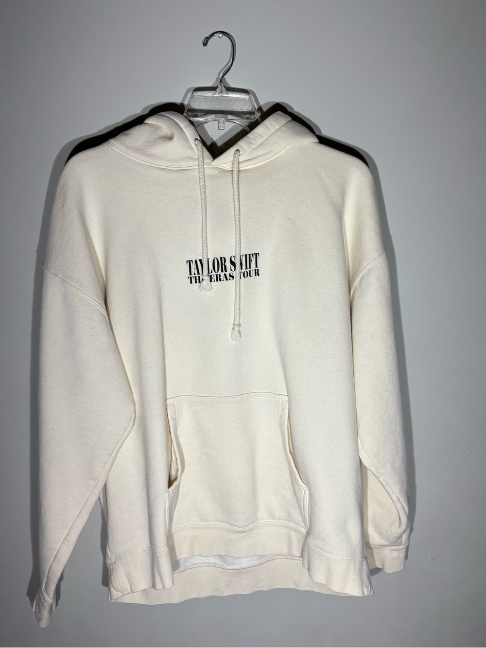 Taylor Swift The Eras Tour Beige Pullover Hoodie Graphic Print Pockets 2X FLAW